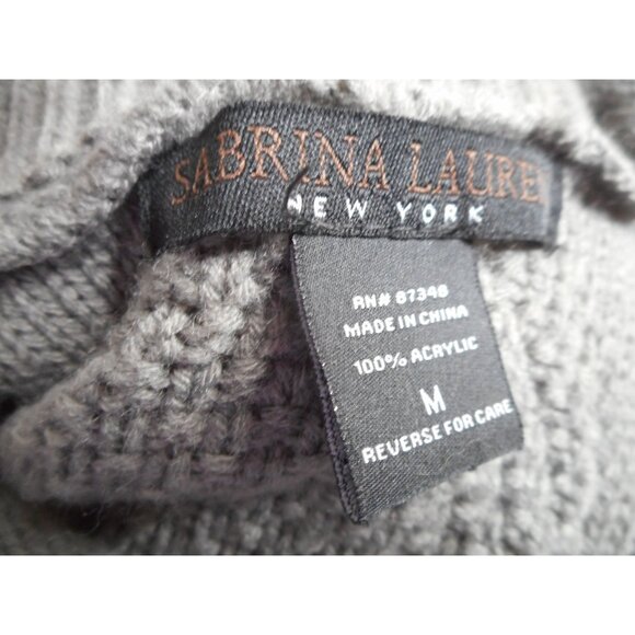 Sabrina Lauren NY Striped Oversized long rolled Neck Sweater Sz M - Picture 2 of 5